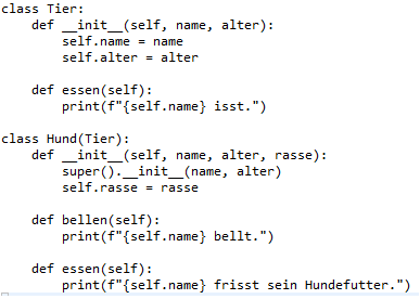 Vererbung ist ein Konzept der OOP